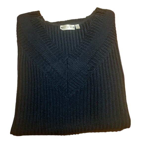 Retrod Women's Knit Sweater Vest Navy Blue Size Medium - Picture 3 of 5